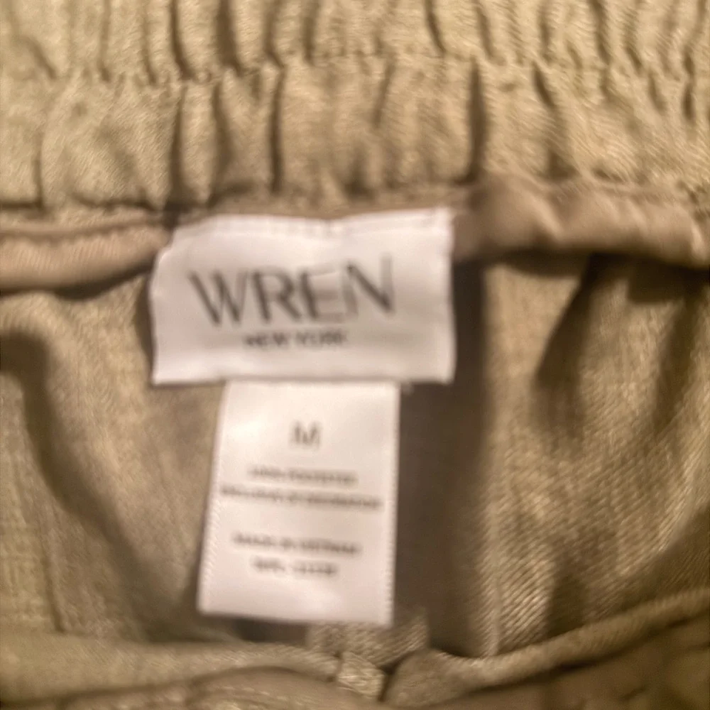 WREN Olive Green Wide-Leg Pants with Embroidered Hem - Picture 5 of 5